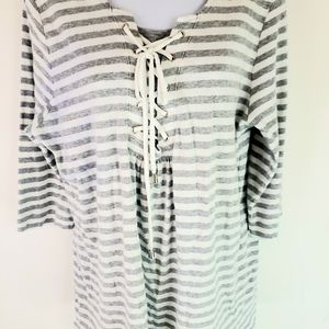 Just My Size Silver & White Womens t- shirt 16W/ L